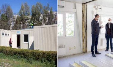 Containere modulare sanitare pentru triajul epidemiologic puse în folosință în curtea Spitalului Județean Constanța
