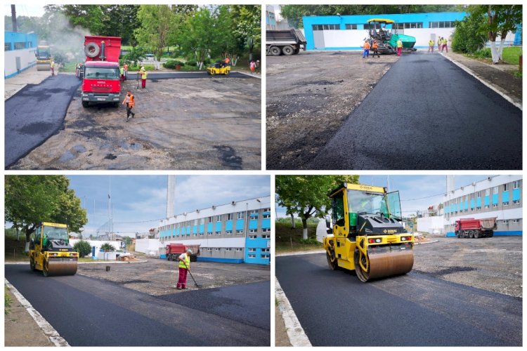 FOTO Se reabilitează parcările din incinta Complexului Sportiv Gheorghe Hagi din Constanța