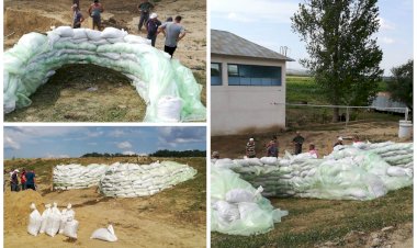 Intervenție de urgență la digul de apărare de pe râul Prut din Vaslui