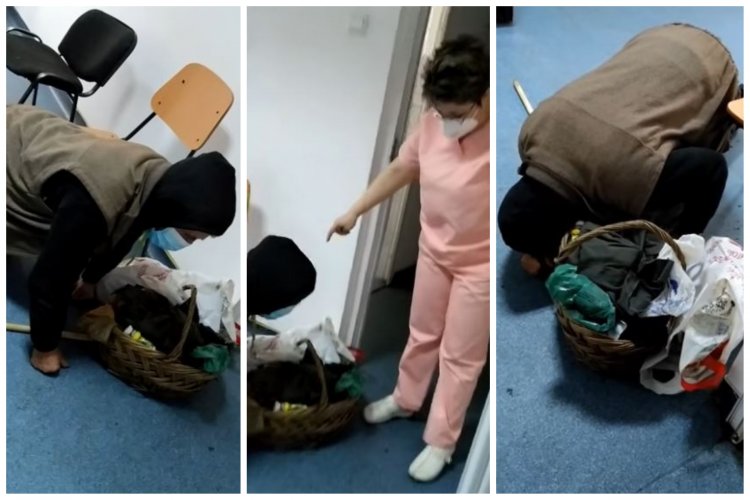 Bătrân ignorat și lăsat să zacă pe holul spitalului din Corabia (VIDEO)