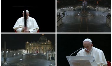 Papa Francisc, procesiune de Drumul Crucii în Piaţa Sfântul Petru, doar cu câţiva oameni şi copii