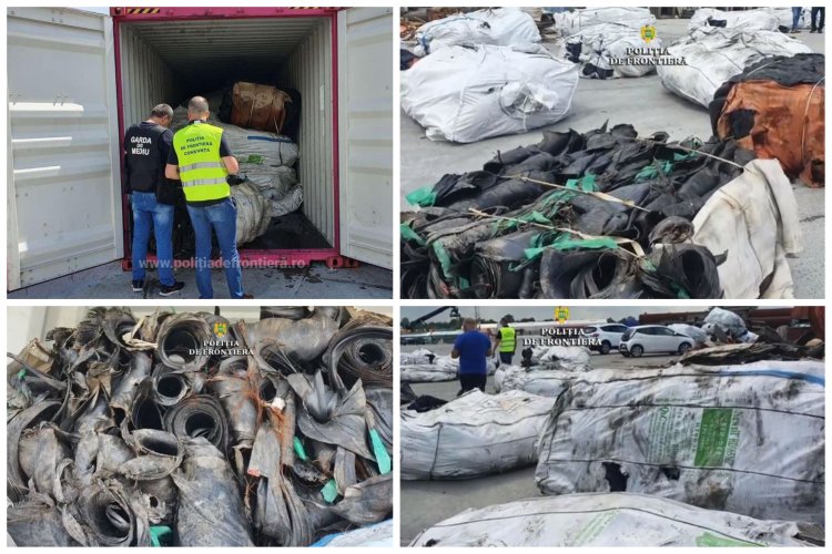 Peste 100 tone de deşeuri de cauciuc, descoperite în Portul Constanţa Sud Agigea