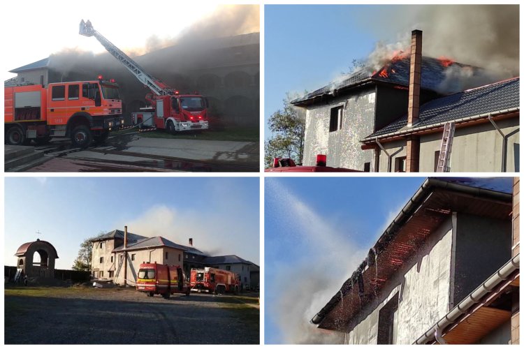 Incendiu la Mănăstirea Izvorul Tămăduirii din Agigea. Intervin mai multe echipaje de pompieri