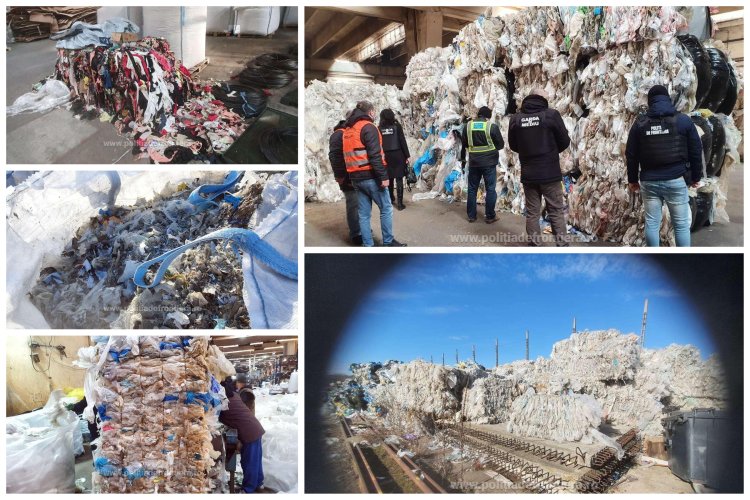 Sute de tone de deşeuri neconforme achiziţionate de o firmă, descoperite în urma unor percheziţii în trei judeţe