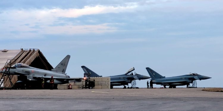 Trei aeronave Eurofighter Typhoon ale Forțelor Aeriene Germane au ajuns în România