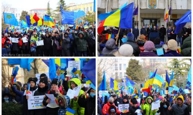 Moment de solidaritate cu Ucraina, la Constanța. Chițac: Suntem alături de Ucraina! Suntem solidari cu Ucraina!