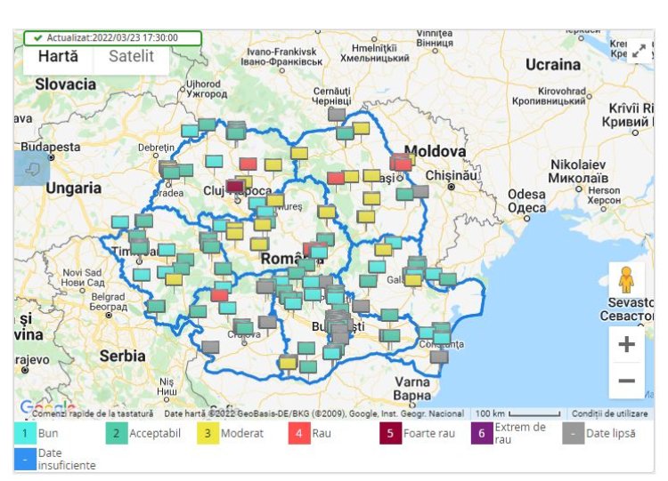 ANPM: Datele furnizate de Reţeaua Naţională de Monitorizare a Calităţii Aerului sunt validate şi verificate zilnic