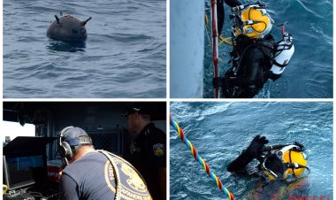 O mină marină din cel de-Al Doilea Război Mondial a fost distrusă de scafandrii Forţelor Navale