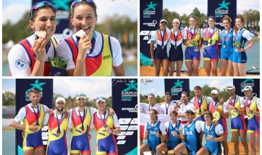 România a câștigat 6 medalii, dintre care 3 de aur, la Europenele de Canotaj
