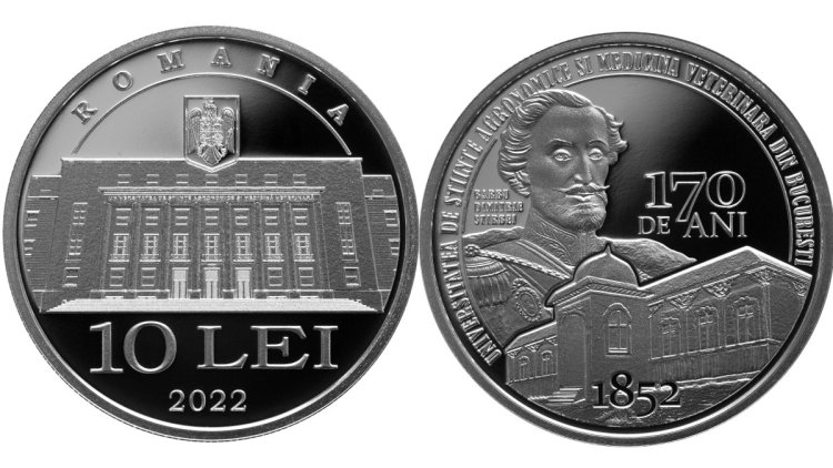 BNR lansează în circuitul numismatic o monedă din argint cu tema 170 de ani de la înființarea USAMV București
