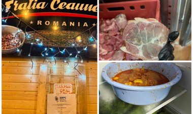 Controale la Târgul de Crăciun din Constanța: mâncare expirată, depozitată pe trotuar, se gătea în praf.
