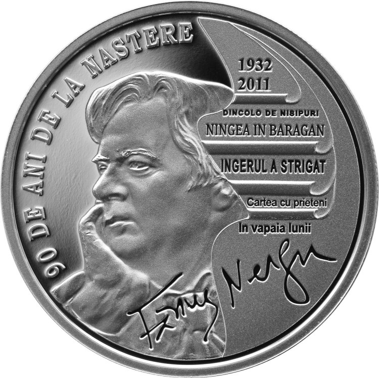 BNR lansează o monedă din argint cu tema 90 de ani de la nașterea lui Fănuș Neagu