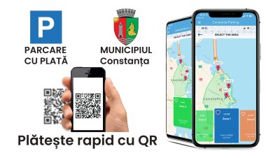 Constănțenii, dar și turiștii pot plăti locul de parcare prin  scanarea codului QR
