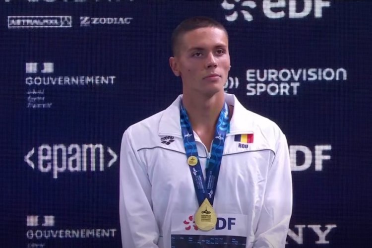 David Popovici, aur şi la 200 metri liber la Europenele de la Paris