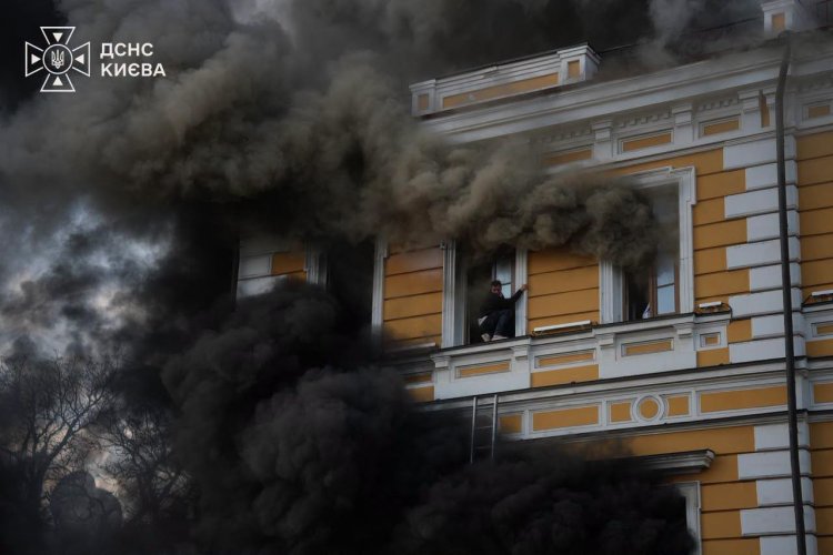 Academia de Științe din Kiev a fost lovită de o dronă rusească